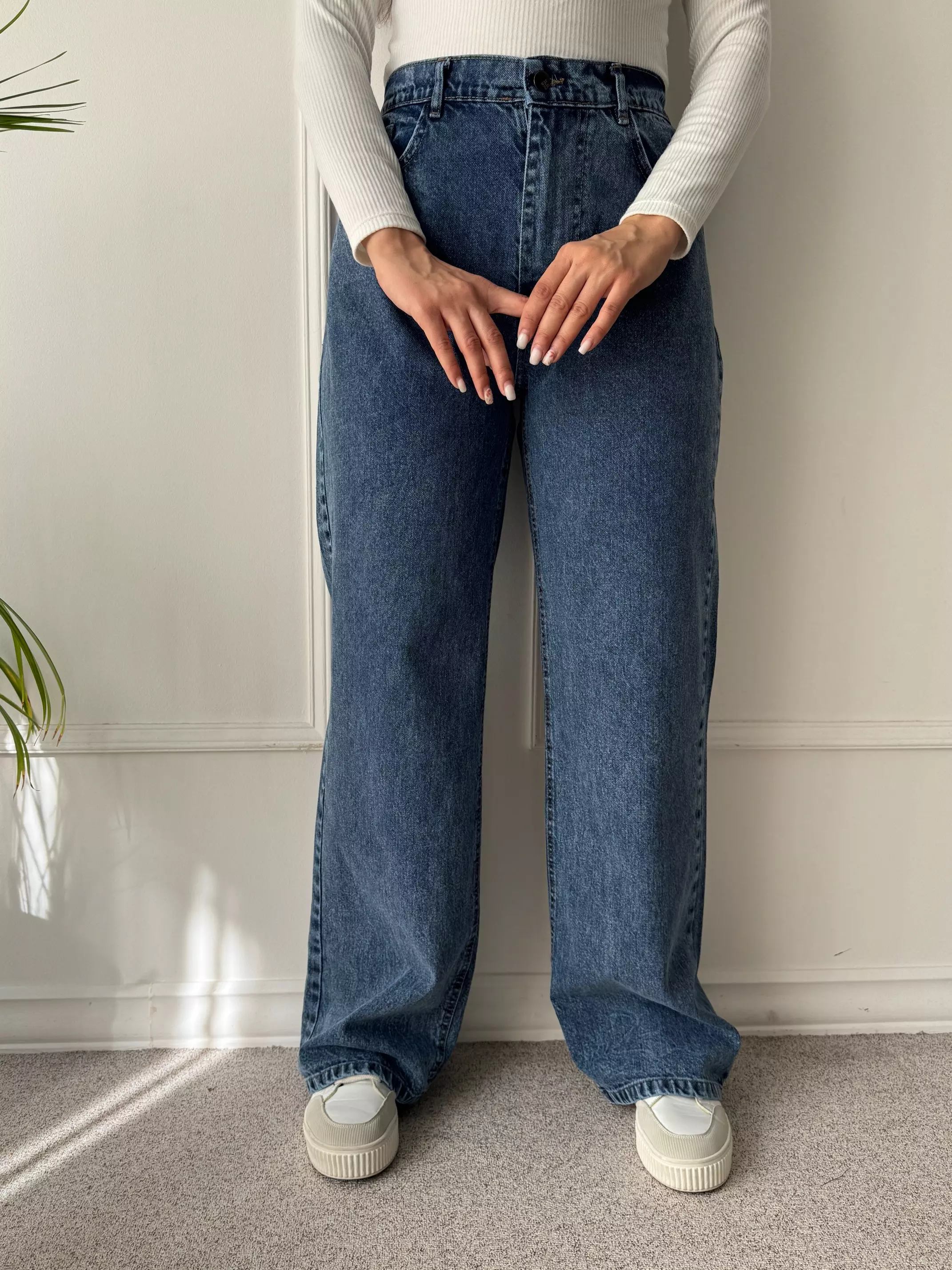 شلوار جین نیم بگ الگا